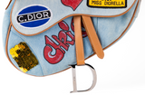 Christian Dior 2001 Limited Edition Blue Denim Miss Diorella Saddle Bag