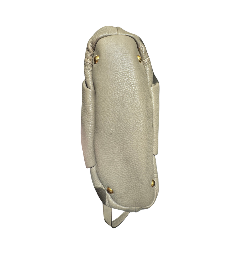 Prada Vitello Daino Top Handle Tote (Talco)