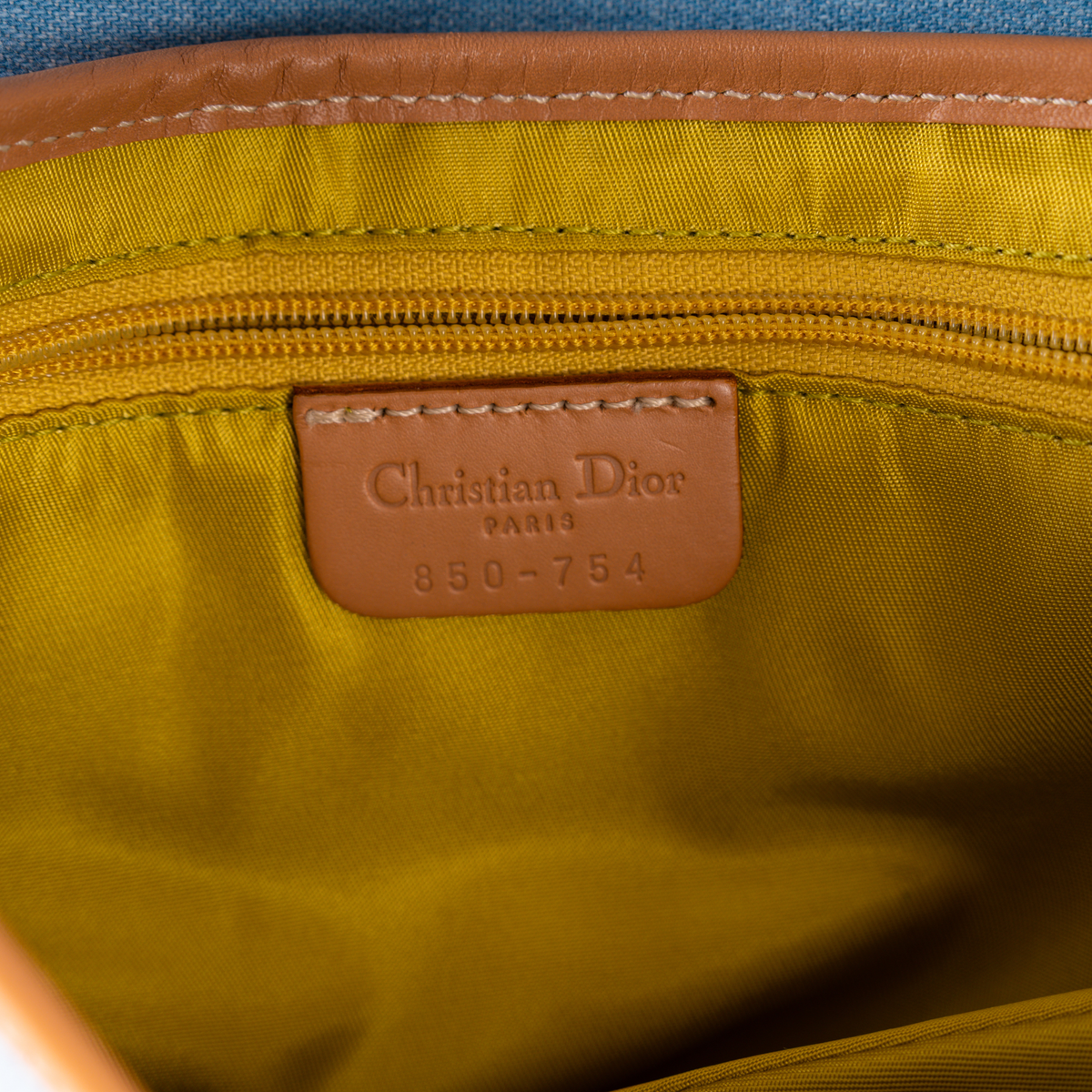 Christian Dior 2001 Limited Edition Blue Denim Miss Diorella Saddle Bag
