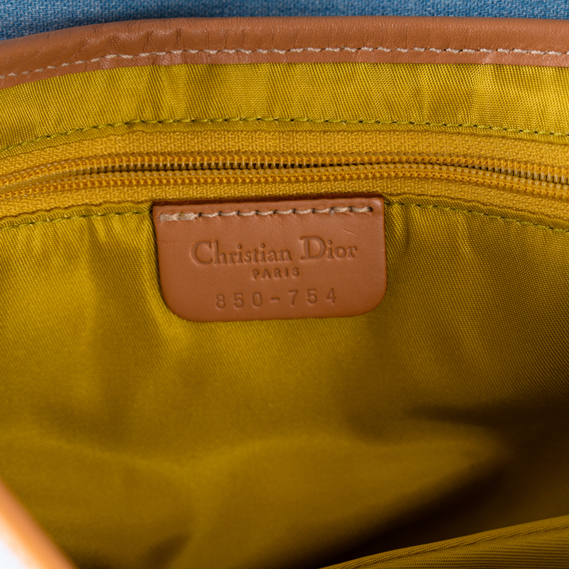 Christian Dior 2001 Limited Edition Blue Denim Miss Diorella Saddle Bag