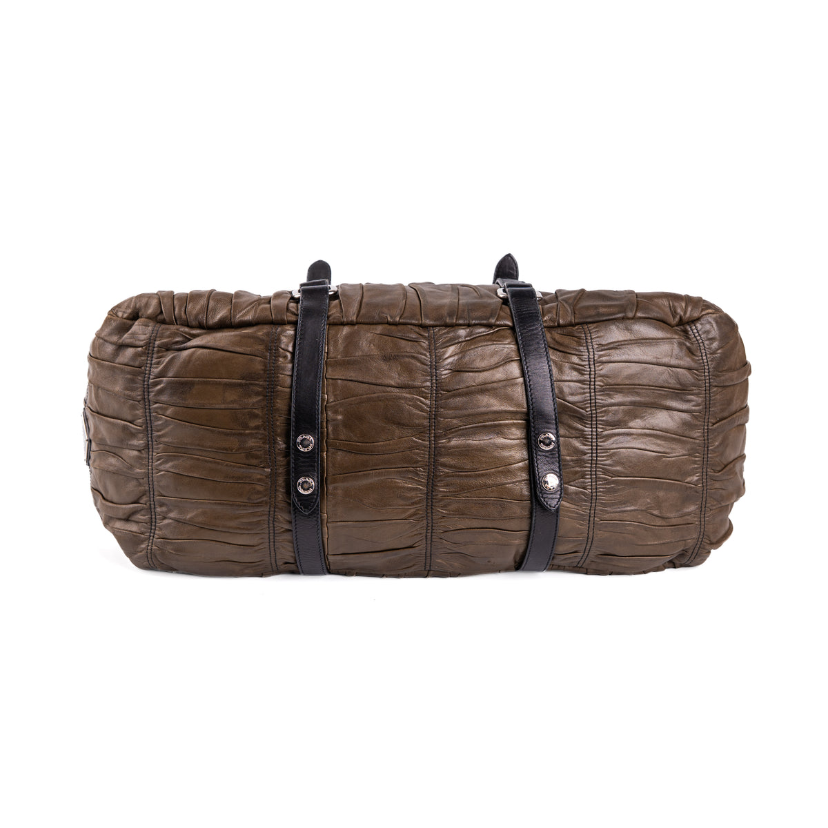 Prada Ruched Nappa Gaufre Tote