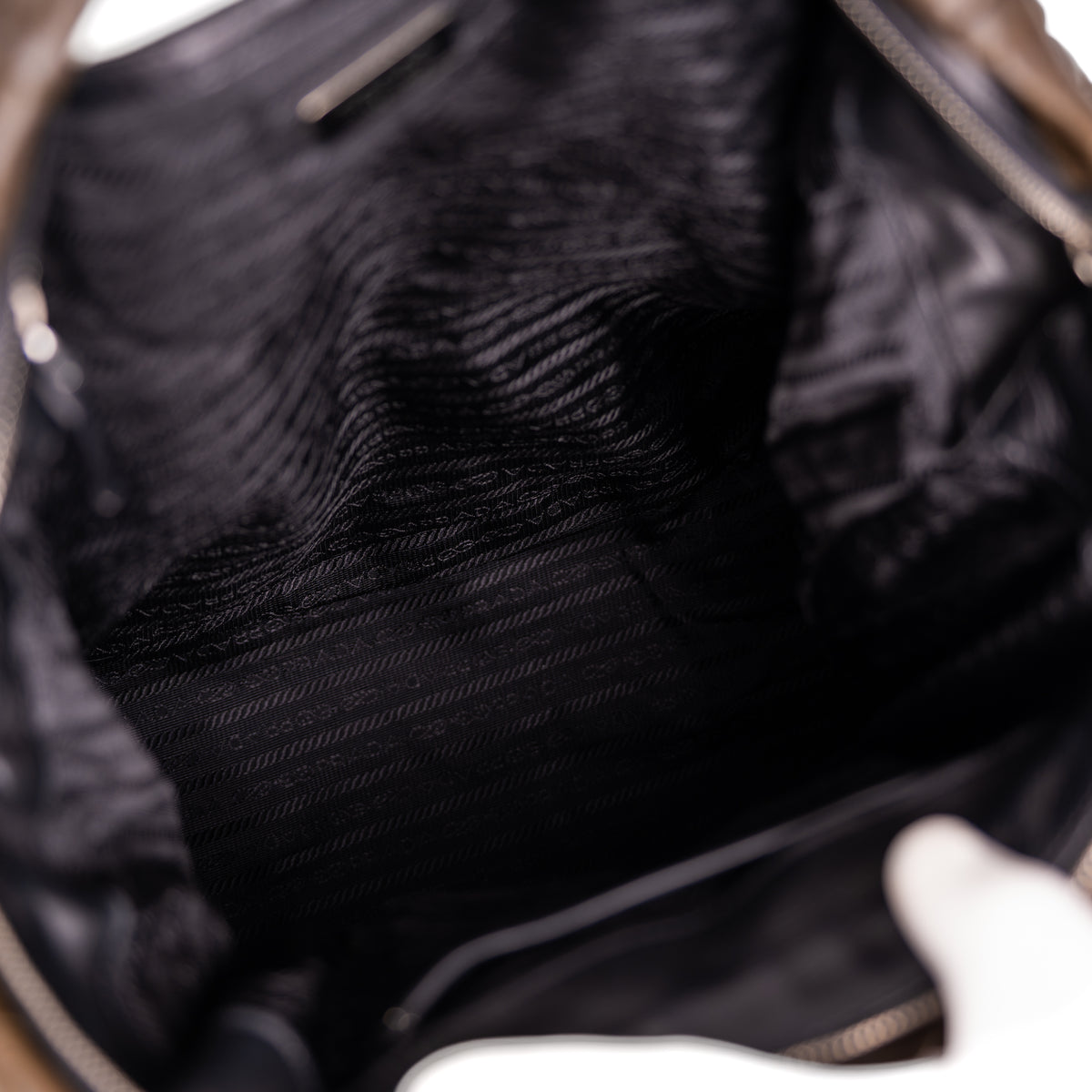 Prada Ruched Nappa Gaufre Tote