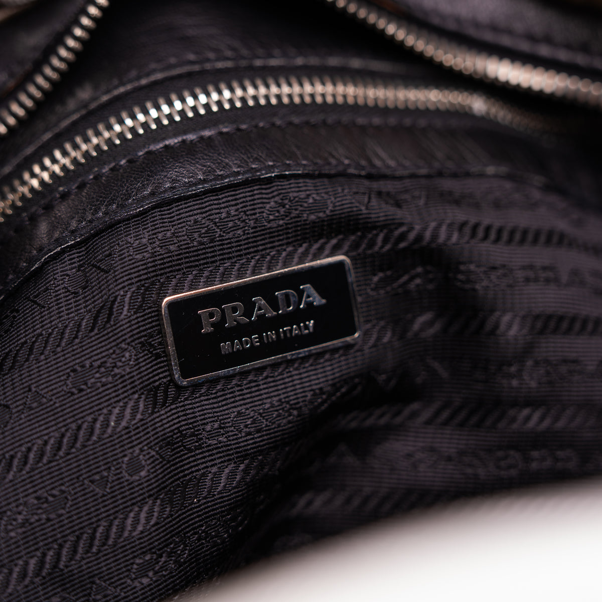 Prada Ruched Nappa Gaufre Tote