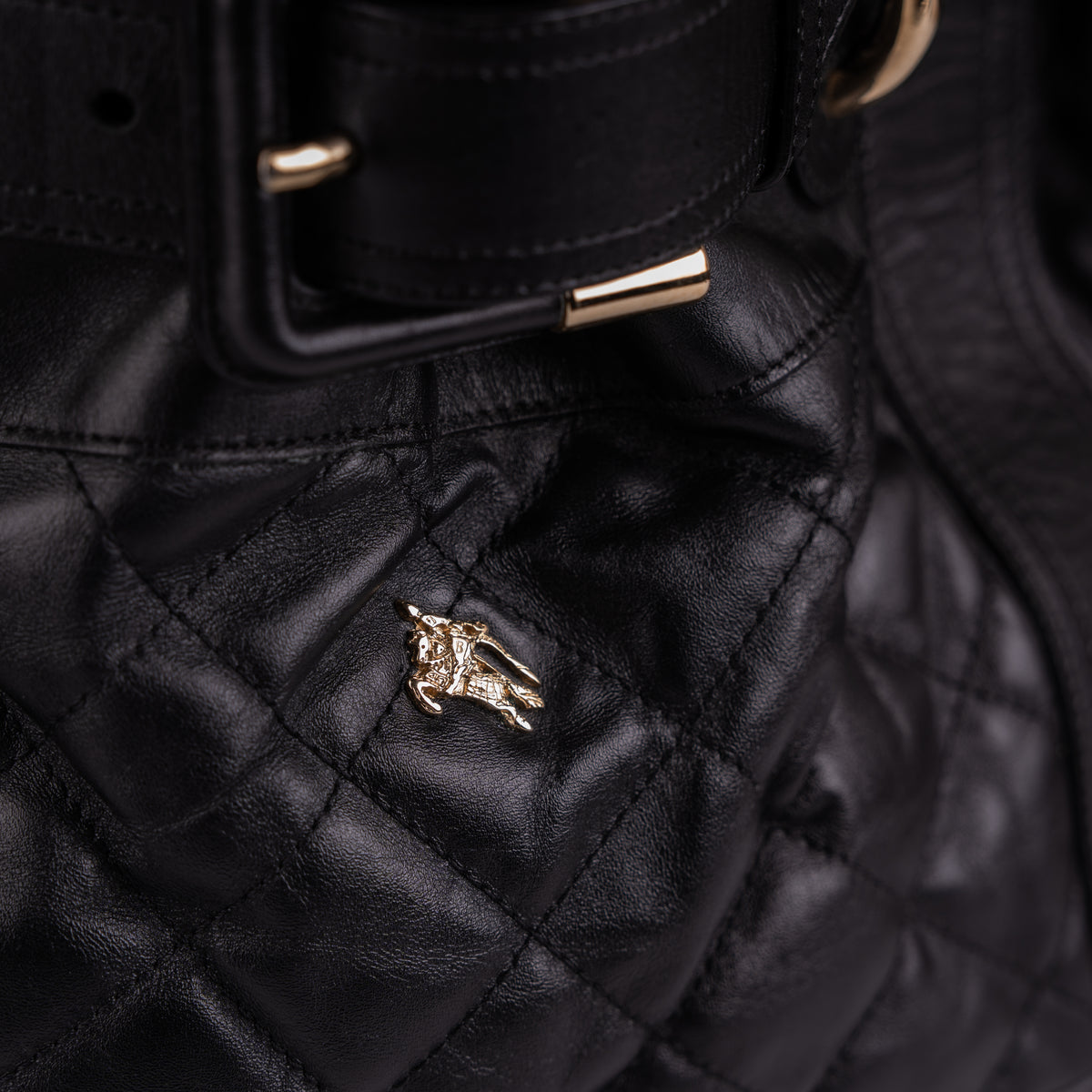 Burberry Patent Quilted Beaton Black