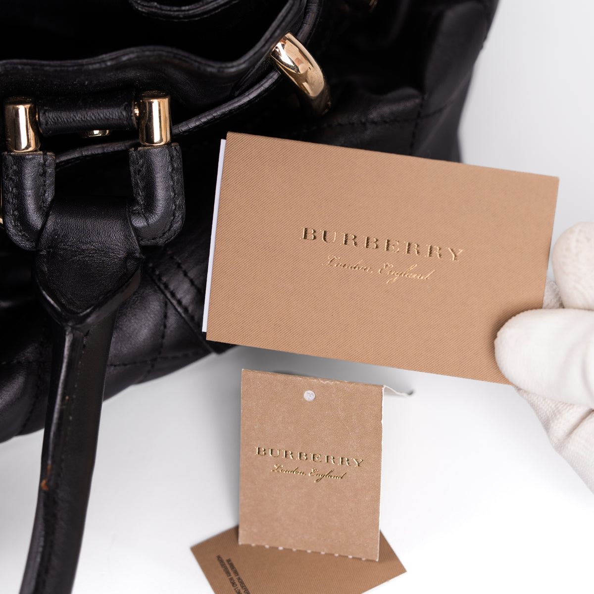 Burberry Patent Quilted Beaton Black