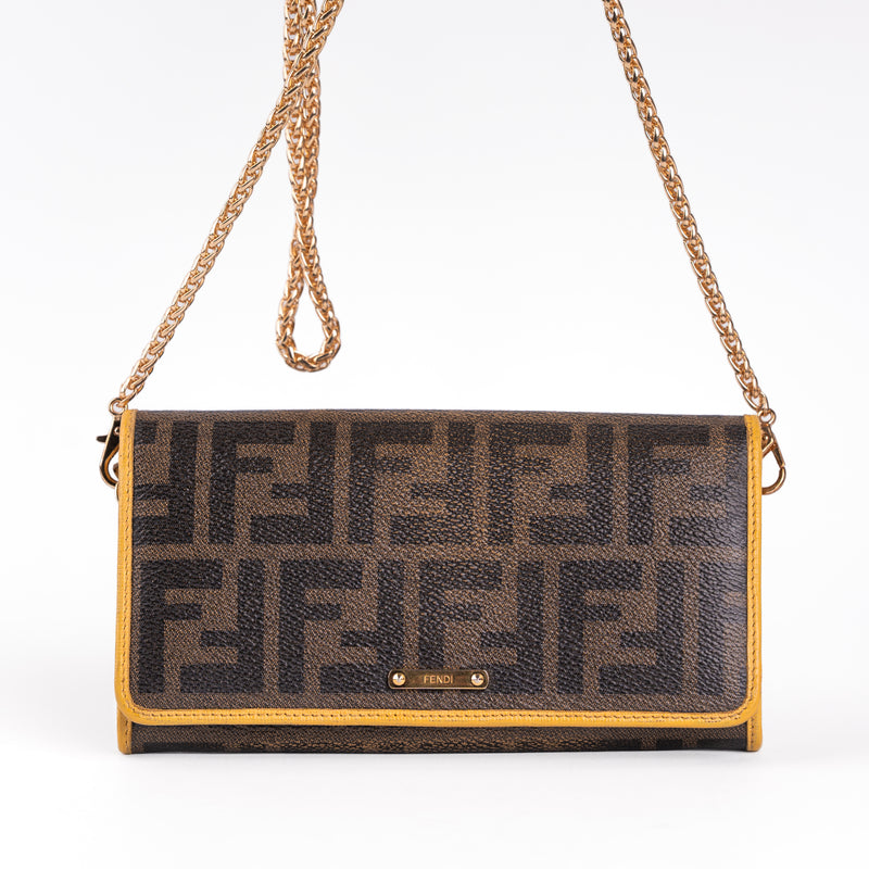 Fendi Zucca Wallet Tobacco Yellow