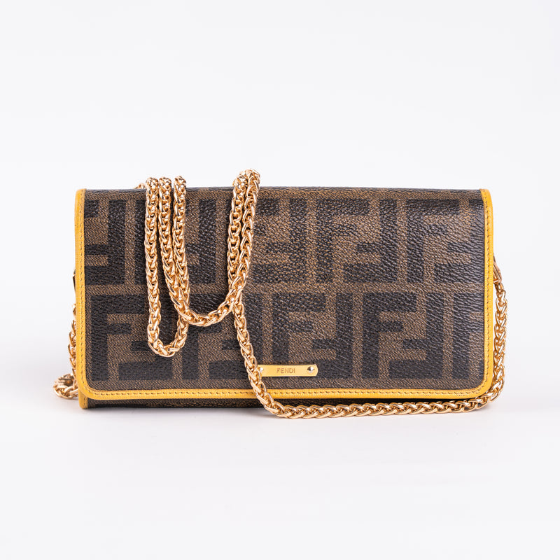 Fendi Zucca Wallet Tobacco Yellow