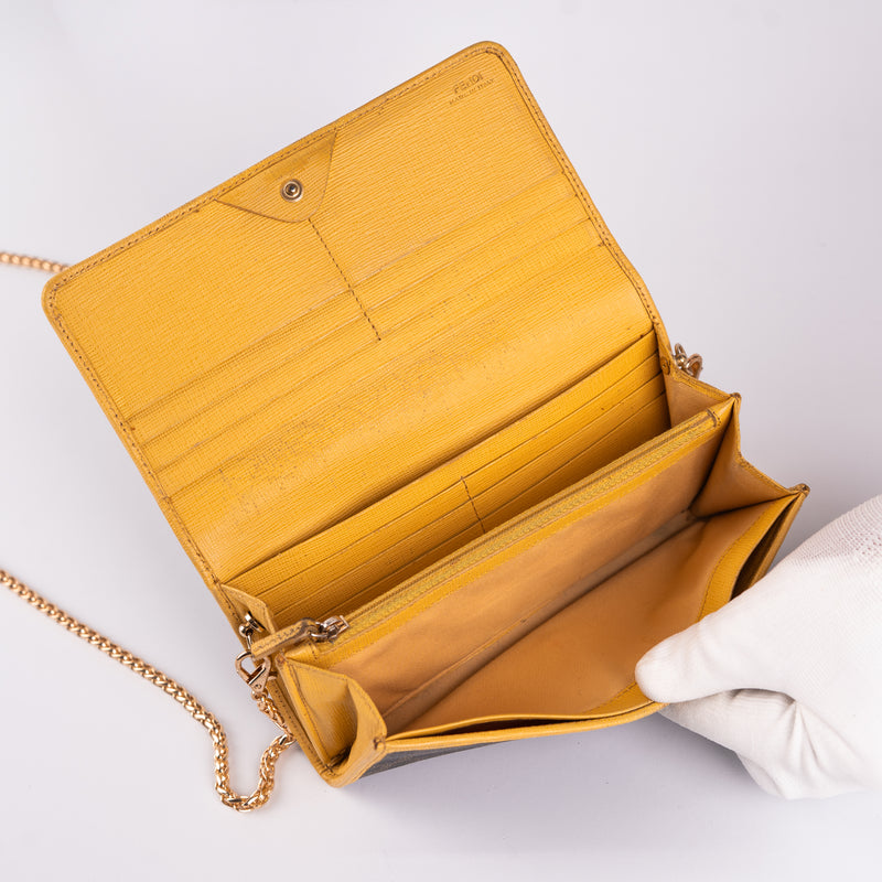 Fendi Zucca Wallet Tobacco Yellow