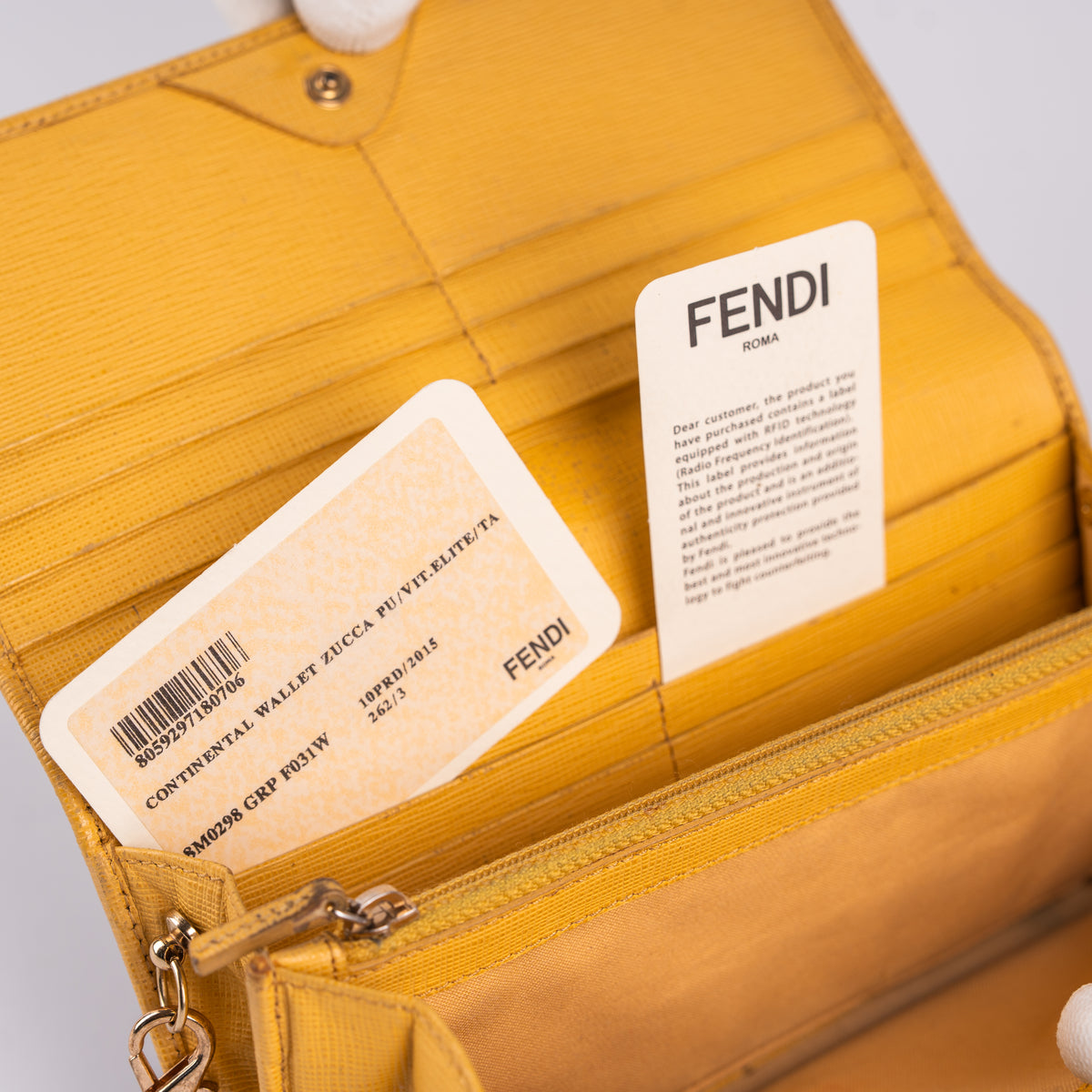 Fendi Zucca Wallet Tobacco Yellow