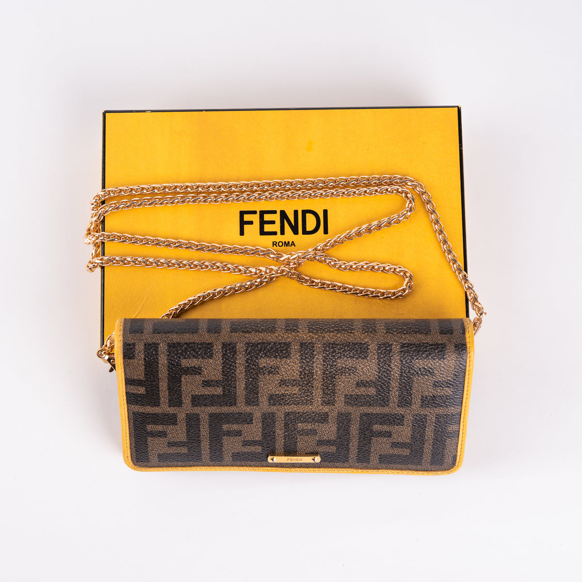 Fendi Zucca Wallet Tobacco Yellow
