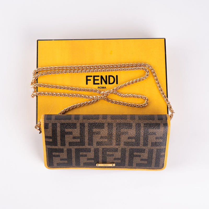 Fendi Zucca Wallet Tobacco Yellow