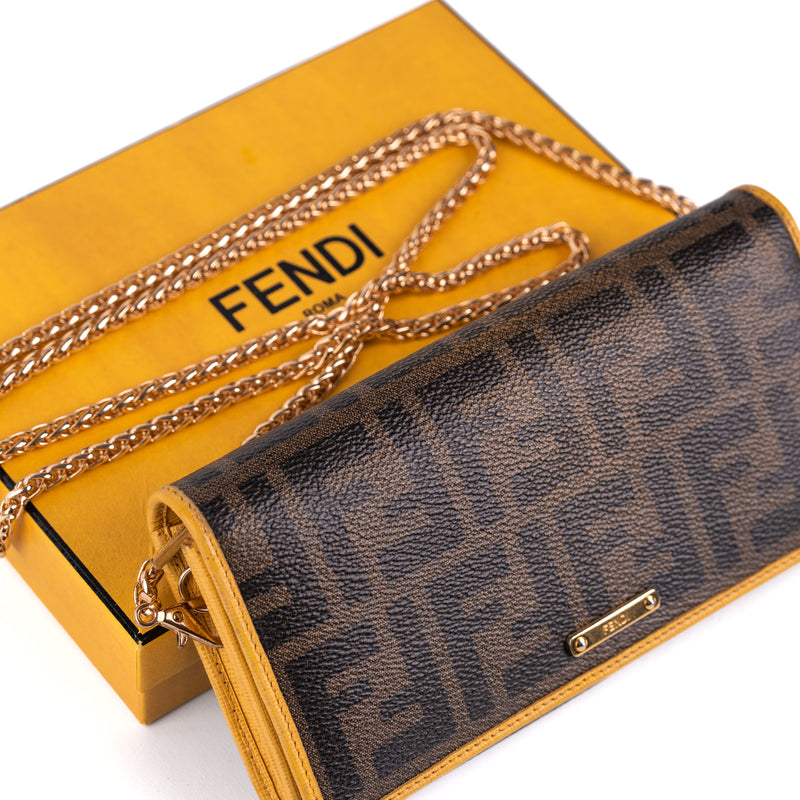 Fendi Zucca Wallet Tobacco Yellow