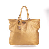 Prada Cervo Antik Tote Ouro