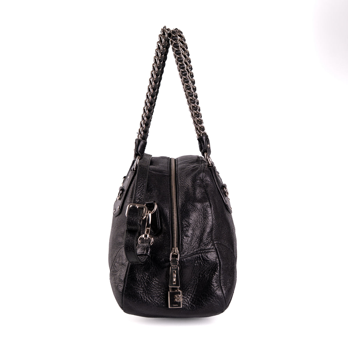 Prada Cervo Lux Chain Bag Nero Black