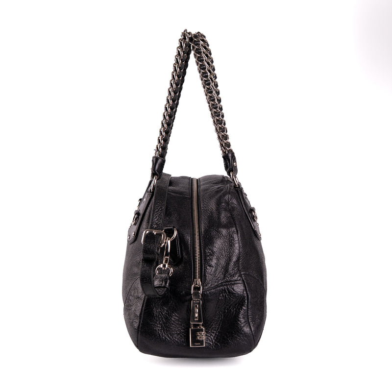 Prada Cervo Lux Chain Bag Nero Black