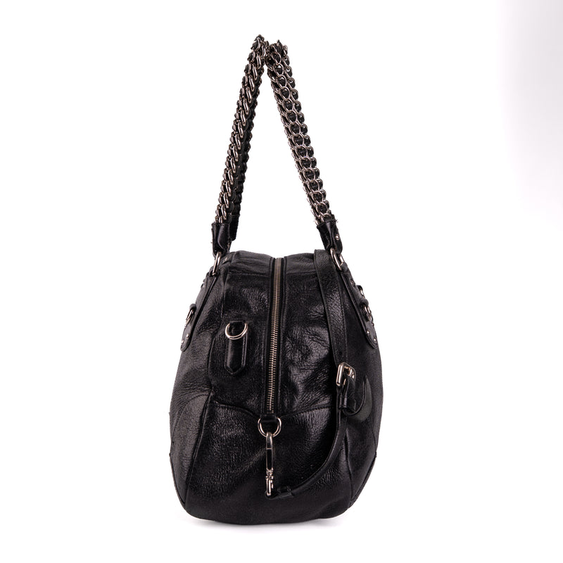 Prada Cervo Lux Chain Bag Nero Black