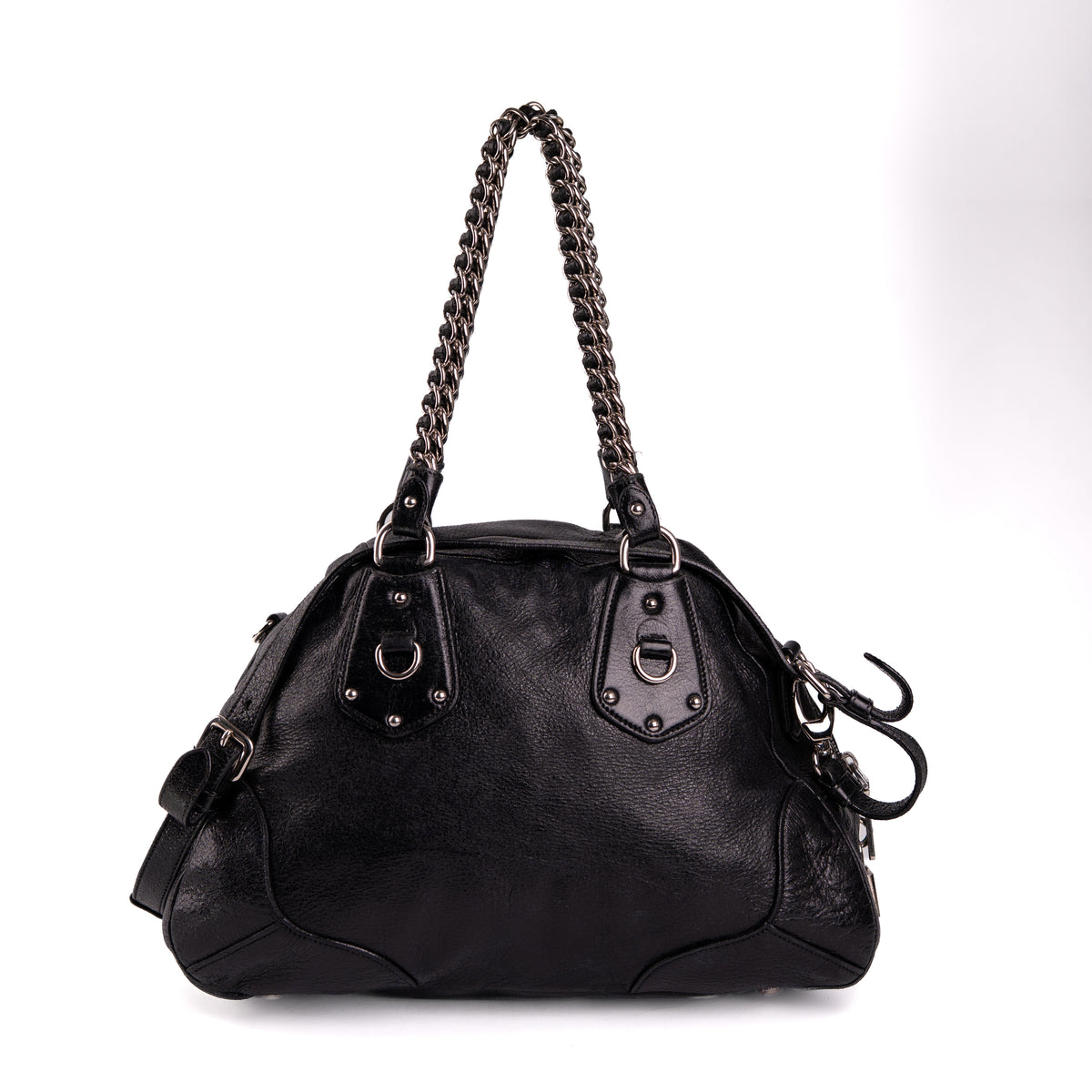 Prada Cervo Lux Chain Bag Nero Black