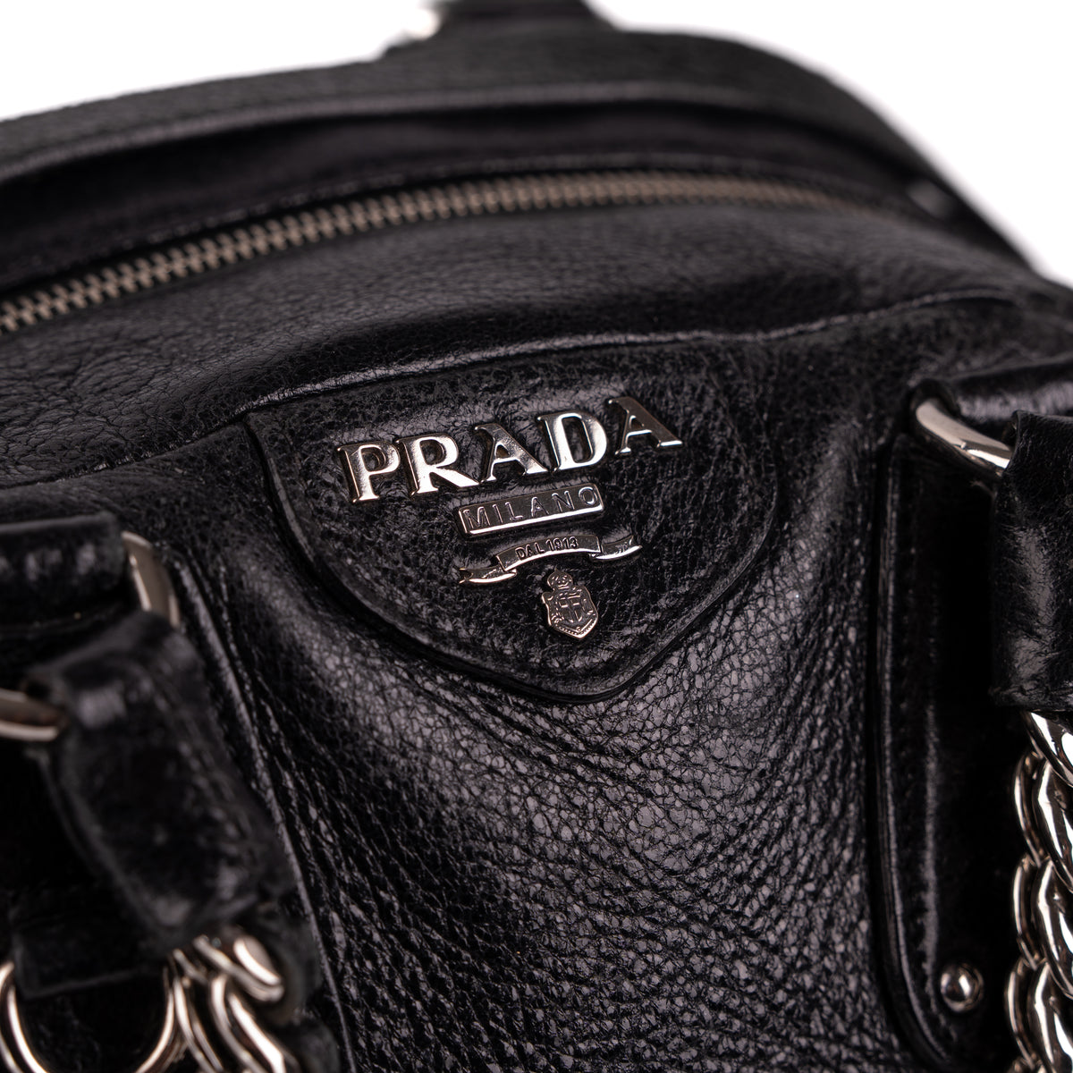 Prada Cervo Lux Chain Bag Nero Black