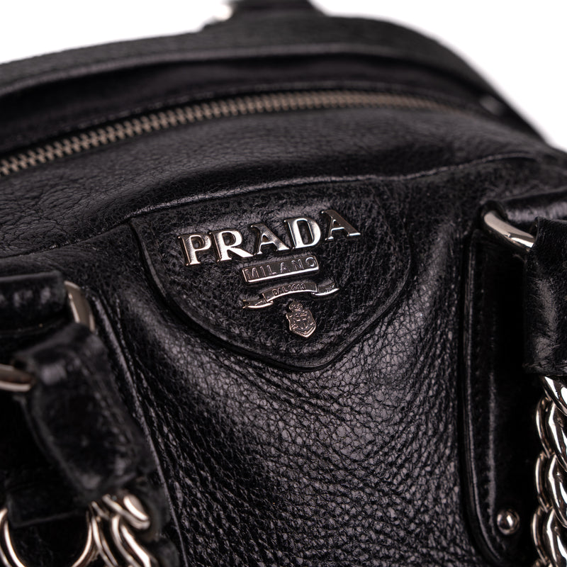 Prada Cervo Lux Chain Bag Nero Black