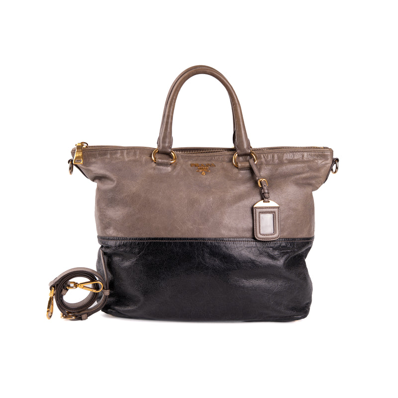 Prada Vitello Shine Tote Two Tone