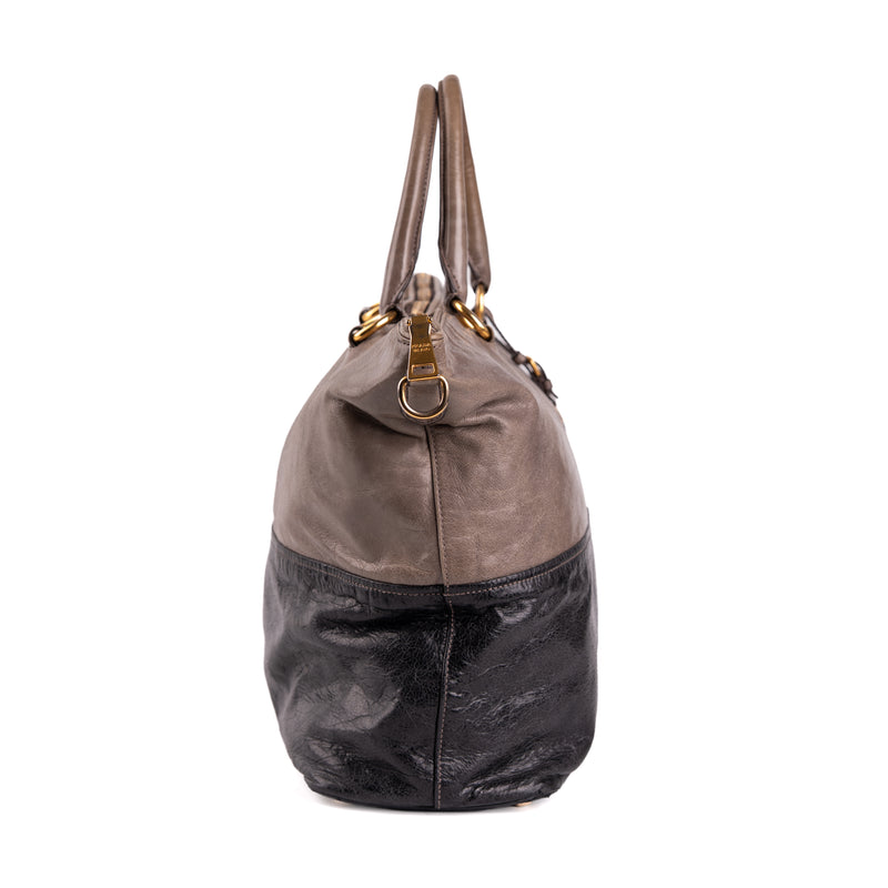 Prada Vitello Shine Tote Two Tone
