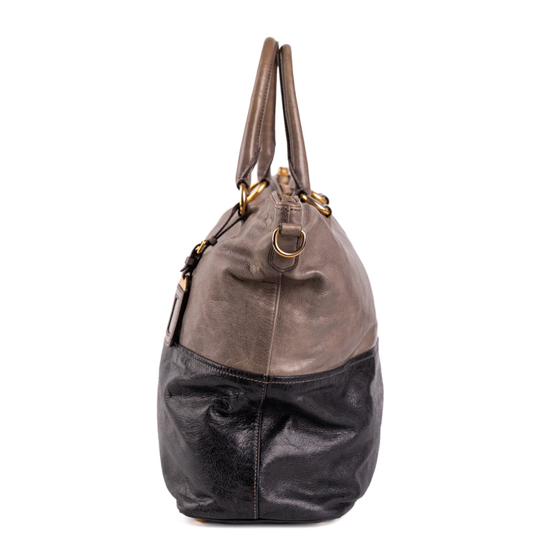 Prada Vitello Shine Tote Two Tone