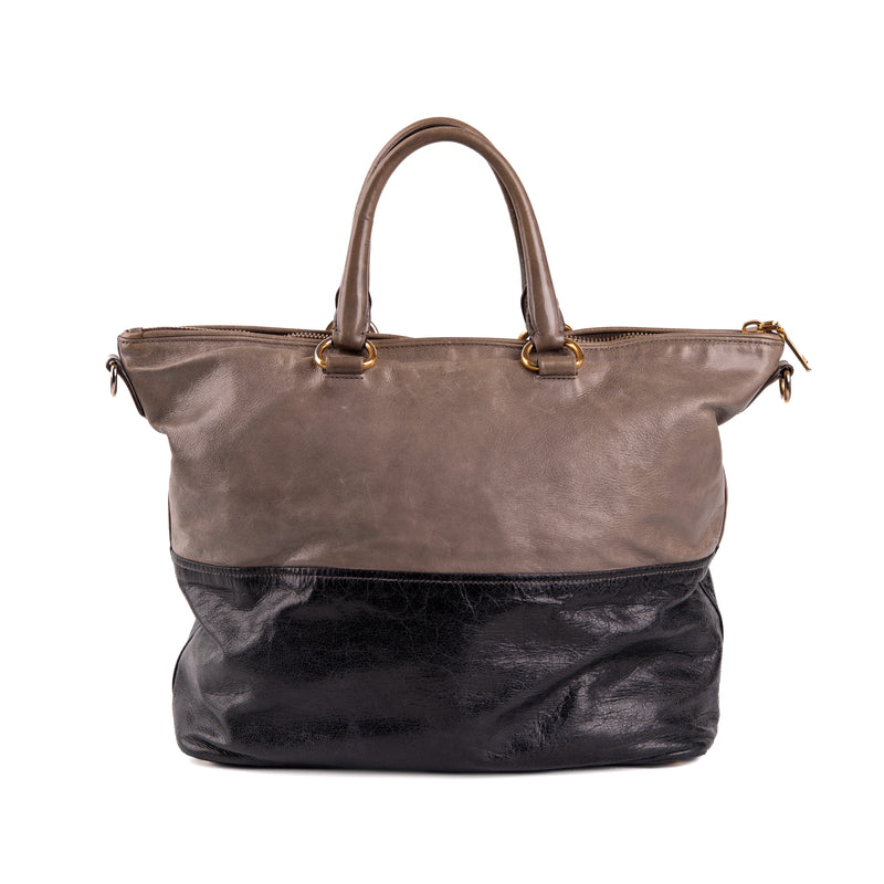Prada Vitello Shine Tote Two Tone