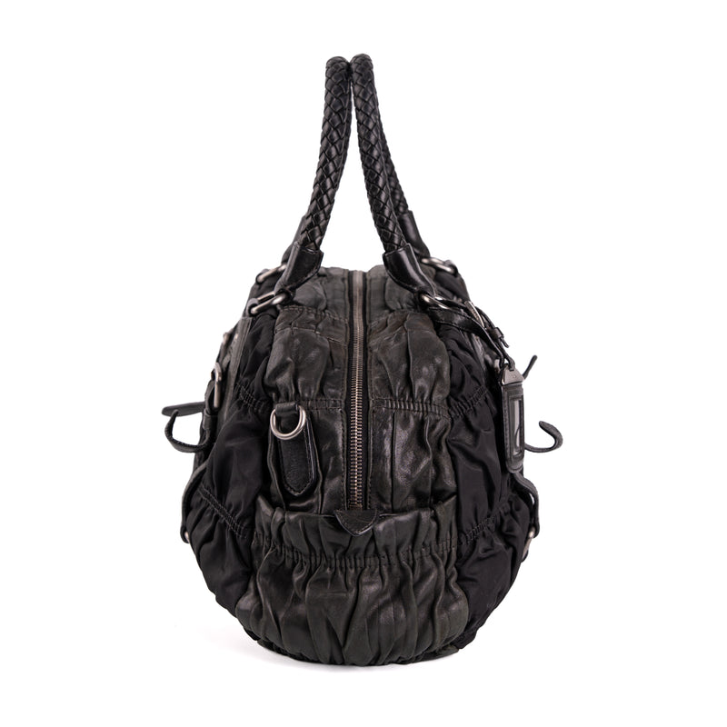 Prada Tessuto Nylon Nappa Braided Gaufre Frame