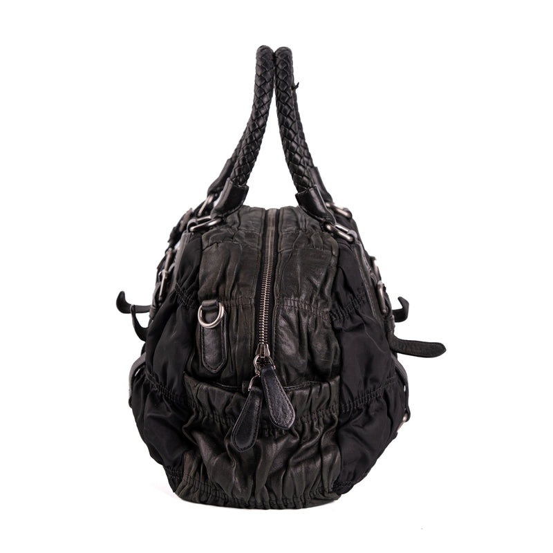 Prada Tessuto Nylon Nappa Braided Gaufre Frame