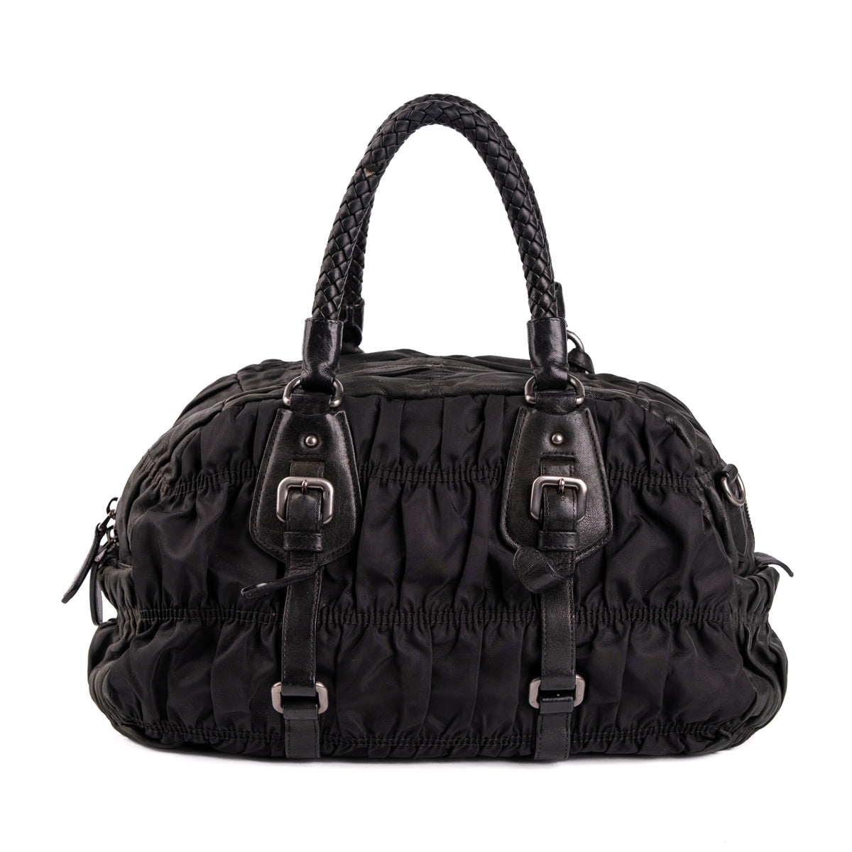 Prada Tessuto Nylon Nappa Braided Gaufre Frame
