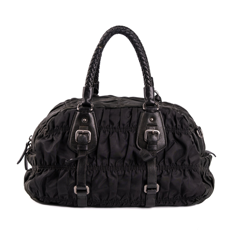 Prada Tessuto Nylon Nappa Braided Gaufre Frame