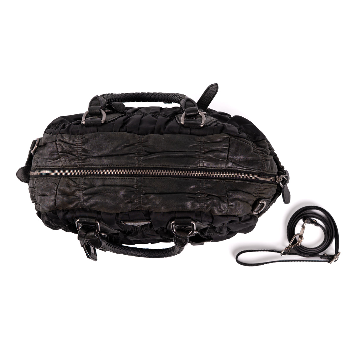 Prada Tessuto Nylon Nappa Braided Gaufre Frame