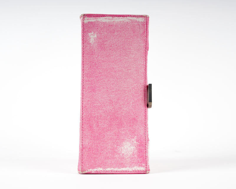 Balenciaga Hourglass XS (Pink Denim-Embossed Calfskin)