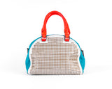 Christian Louboutin Panettone Spiked Bowling Bag (Teal/White/Red)