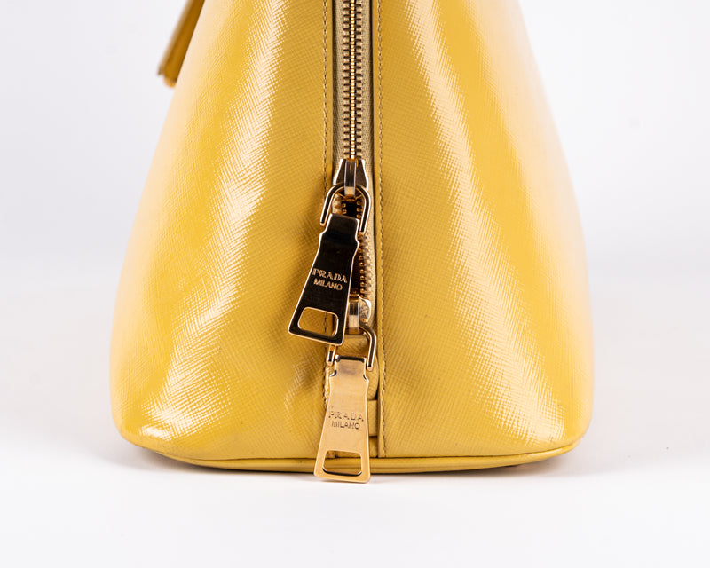 Prada Saffiano Vernice Bauletto (Yellow)