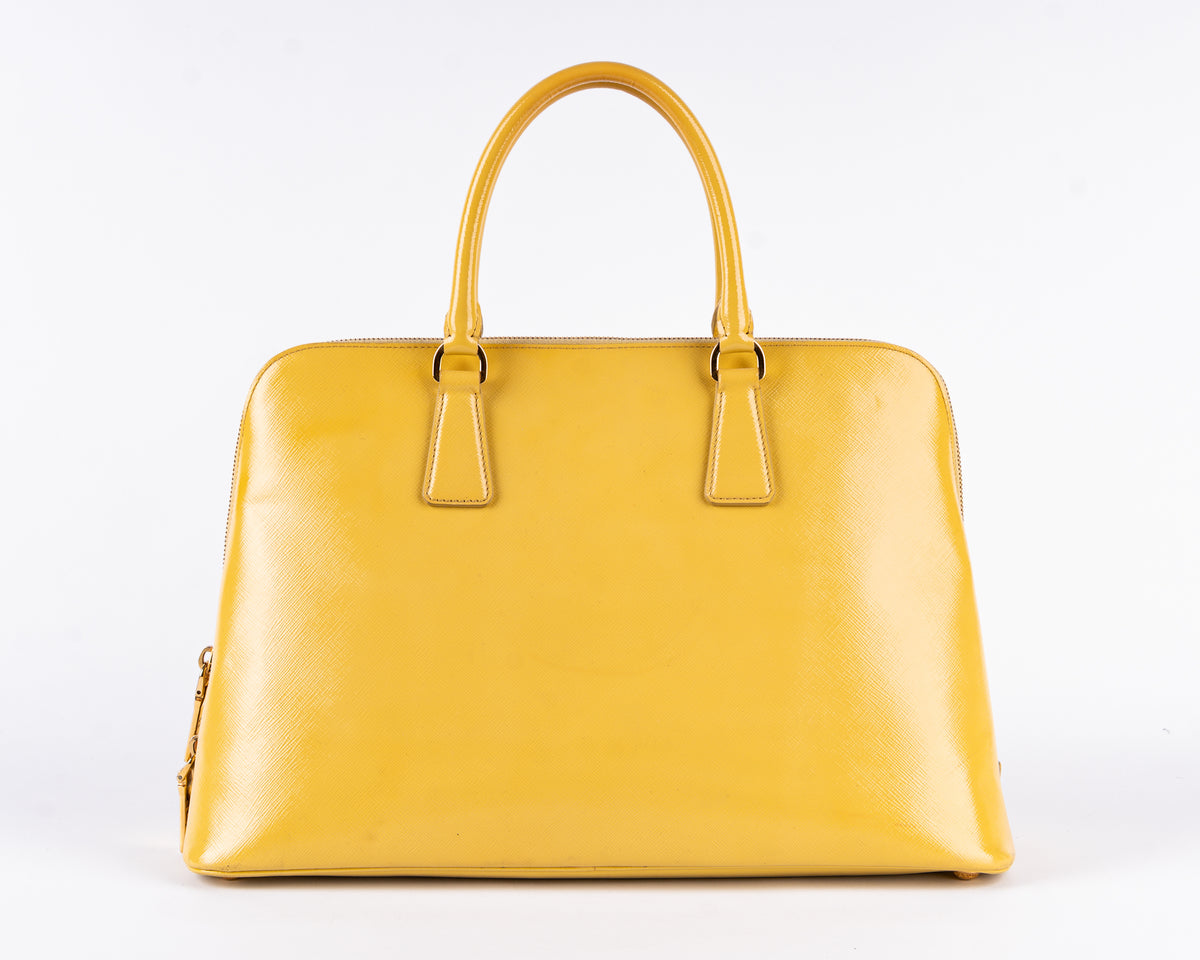 Prada Saffiano Vernice Bauletto (Yellow)