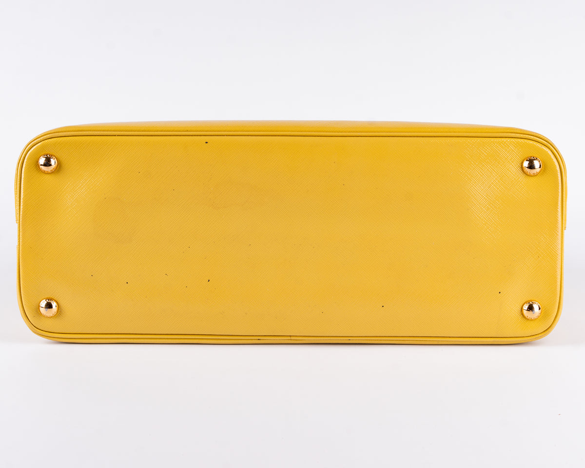 Prada Saffiano Vernice Bauletto (Yellow)