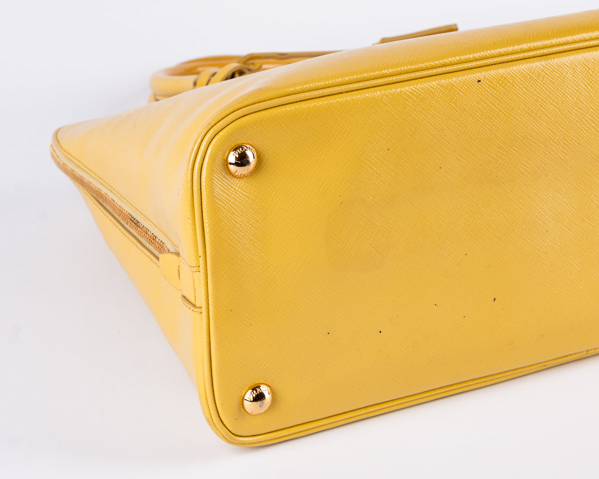 Prada Saffiano Vernice Bauletto (Yellow)
