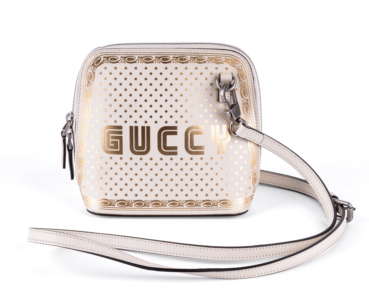 Gucci x SEGA "Guccy" Stars Mini Dome Shoulder Bag (Mystic White)