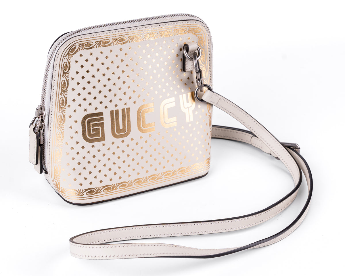 Gucci x SEGA "Guccy" Stars Mini Dome Shoulder Bag (Mystic White)