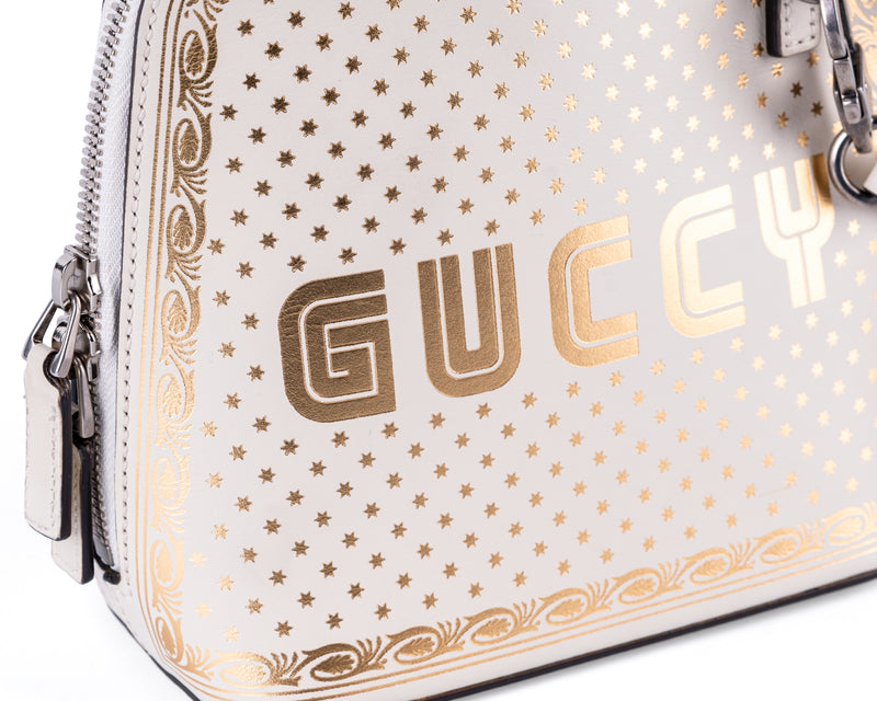 Gucci x SEGA "Guccy" Stars Mini Dome Shoulder Bag (Mystic White)