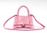 Balenciaga Hourglass XS (Pink Denim-Embossed Calfskin)