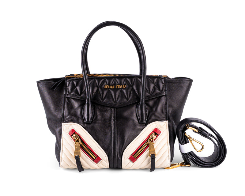 Miu Miu Nappa Leather Biker Tote