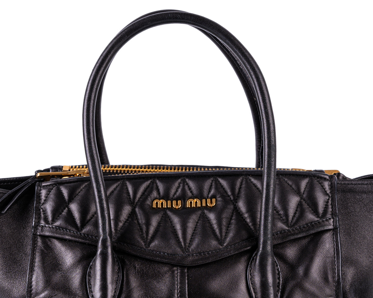 Miu Miu Nappa Leather Biker Tote