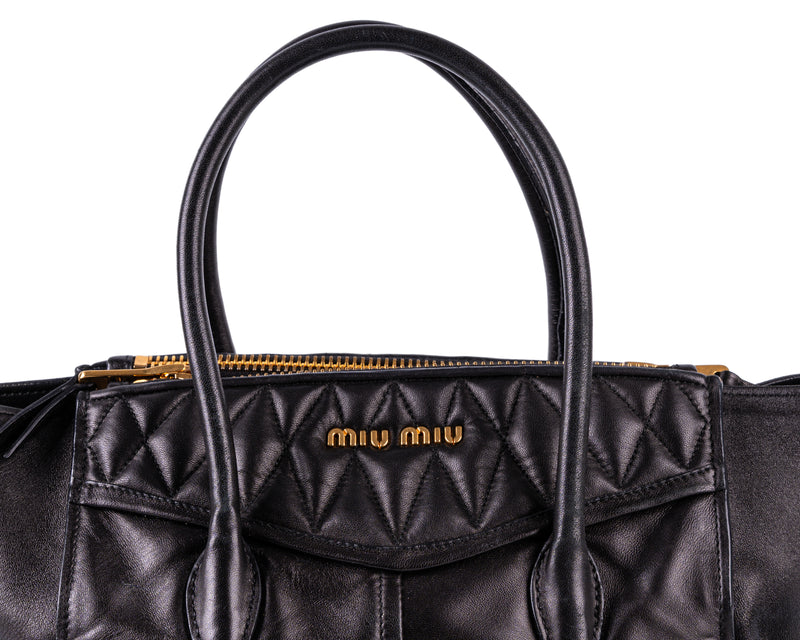 Miu Miu Nappa Leather Biker Tote