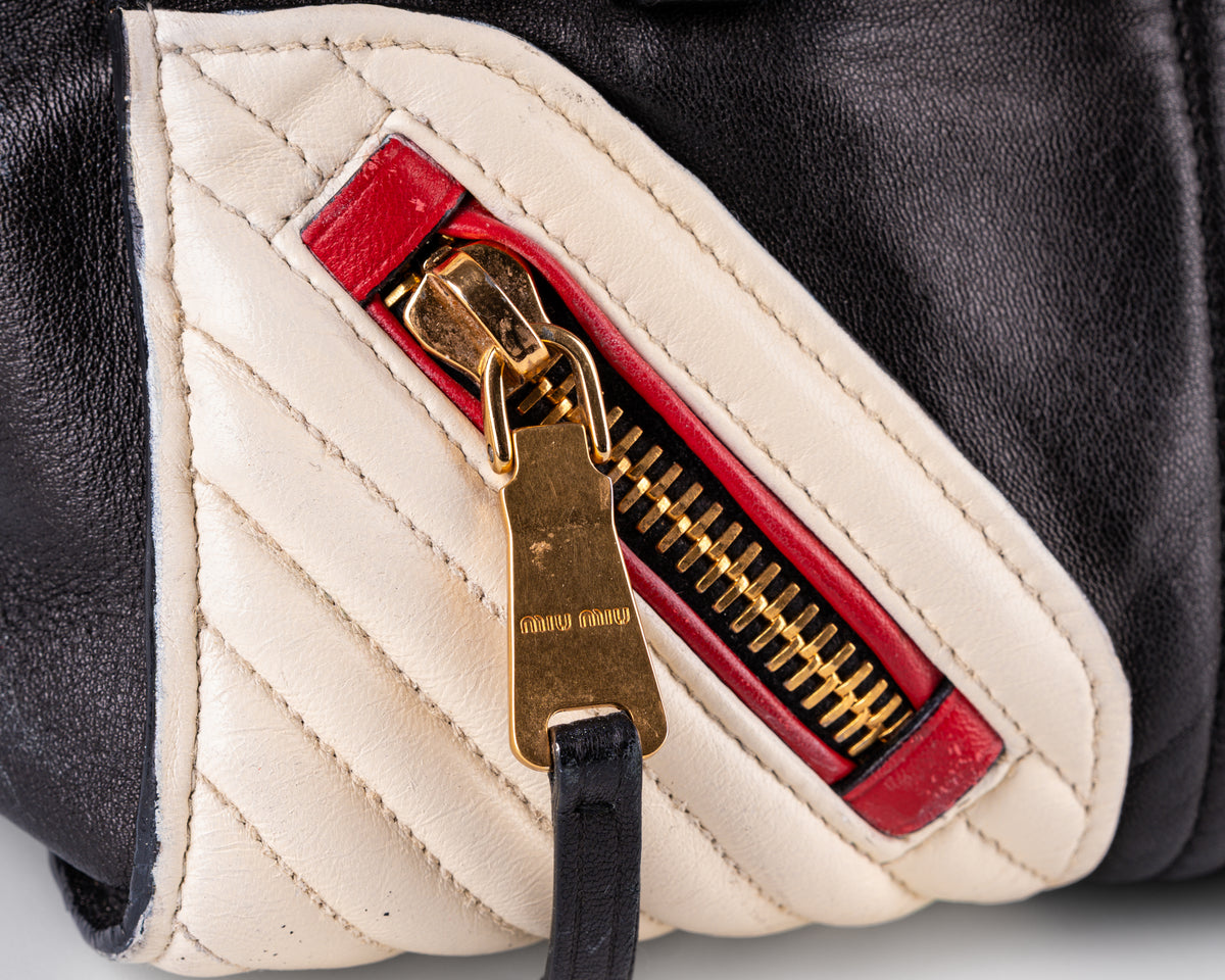 Miu Miu Nappa Leather Biker Tote