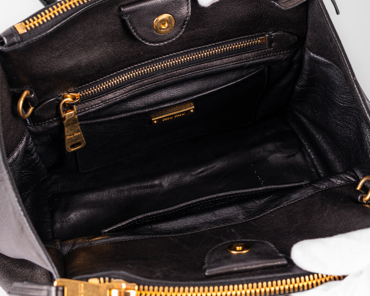 Miu Miu Nappa Leather Biker Tote