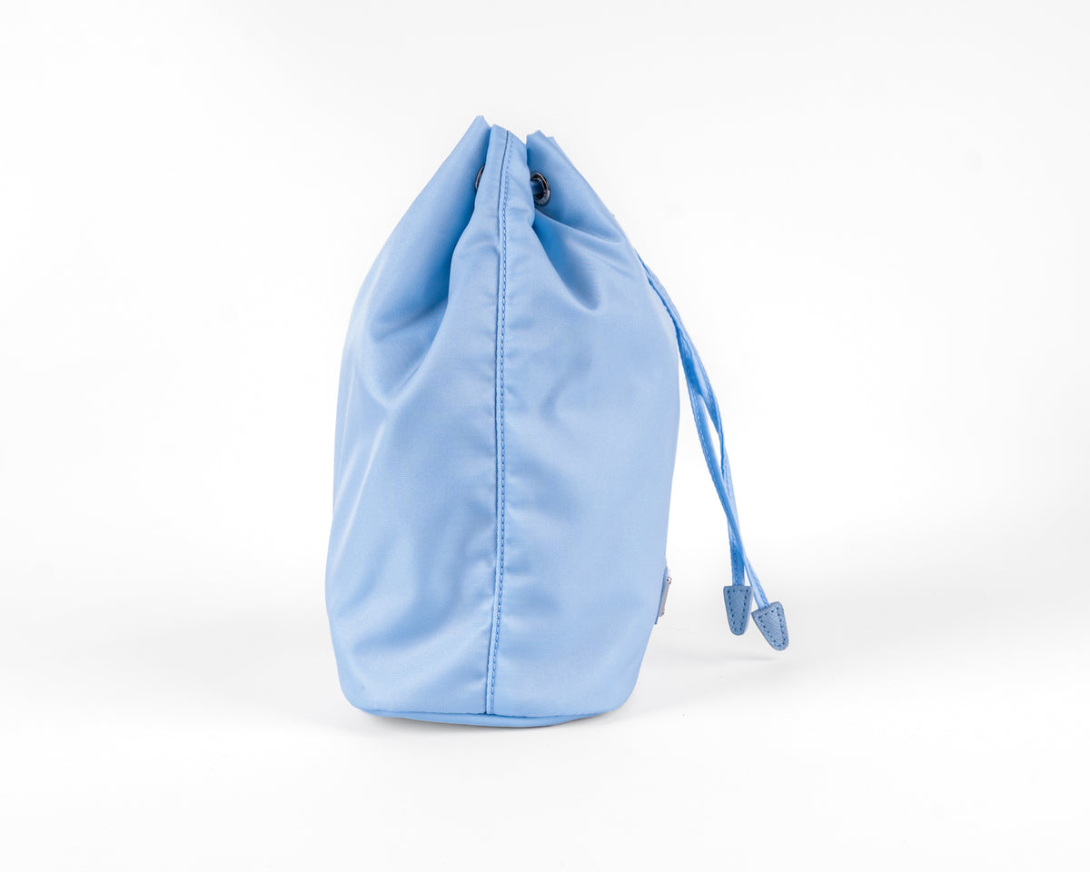 Prada Re-Nylon Drawstring Bucket Bag (Sky Blue)