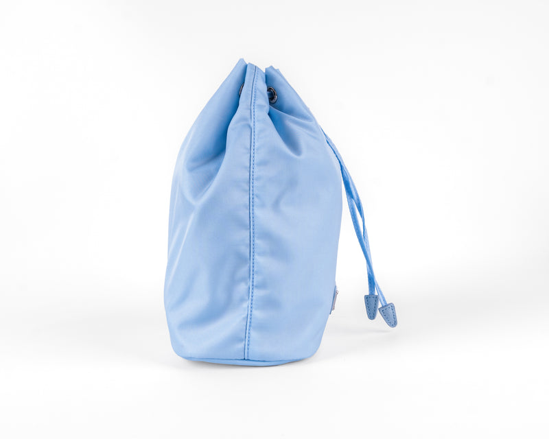 Prada Re-Nylon Drawstring Bucket Bag (Sky Blue)