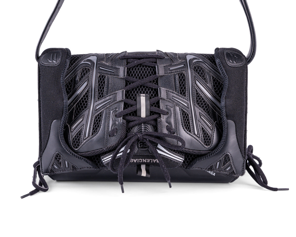 Balenciaga Sneakerhead Medium Flap Crossbody (All Black)